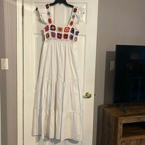 Aqua BEAUTIFUL crochet and cotton maxi dress